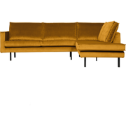 WOOOD Rodeo Hoekbank Rechts - Velvet - Oker - 85x266x86/213