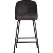 WOOOD Vogue Barstoel - Leer - Zwart - 89x50x55