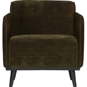 WOOOD Statement Fauteuil Met Arm - Ribstof - Groen - 77x72x93