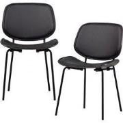 WOOOD Close Eetkamerstoelen - Hout - Zwart - Set van 2