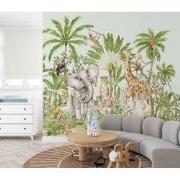 Jungle verhaal - Kinderbehang - 292,2 cm x 280 cm - Walloha