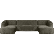 WOOOD Sloping U-Vorm Bank - Velvet - Frost - 77x339x225