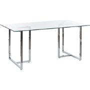 ENVIA - Eettafel - Zilver - Veiligheidsglas