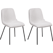 LORIDA - Eetkamerstoel set van 2 - Lichtgrijs - Stof
