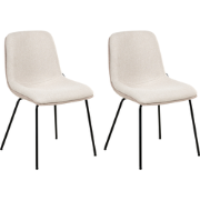 LORIDA - Eetkamerstoel set van 2 - Beige - Stof