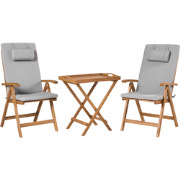JAVA PREMIUM - Bistroset voor 2 - Grijsmelange - Acaciahout