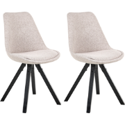 HEDLEY - Eetkamerstoel set van 2 - Lichtbruin - Stof