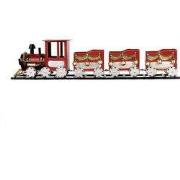 Clayre & Eef Decoratie Beeld Trein 58x12x14 cm Rood Metaal