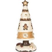 Clayre & Eef Kerstdecoratie Beeld Kerstboom Ø 24x51 cm Bruin Beige Ker...