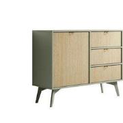 Meubella - Dressoir Essence - Groen - Licht eiken - 106 cm