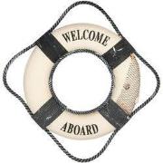 Clayre & Eef Decoratie Ø 31x6 cm Wit Foam