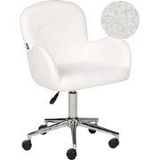 PRIDDY - Bureaustoel - Gebroken wit - Bouclé