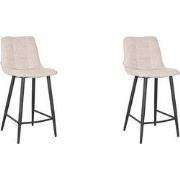 LABEL51 - Barkruk Jelt - Naturel Boucle - 42x46x92 cm - set van 2