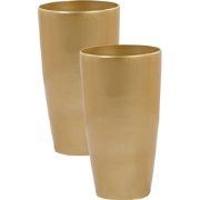 TSERIA - Bloempot set van 2 - Goud - 32 cm - Stenenmix