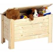 Houten opbergkist speelgoedkist met deksel 40x80cm