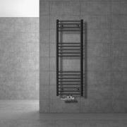 Badkamerradiator middenaansluiting 400x1200 mm antraciet recht met wan...