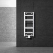 Badkamer radiator middenaansluiting 300x800 mm wit recht met universel...