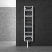 Badkamer radiator middenaansluiting 300x1400 mm chroom recht met voeta...