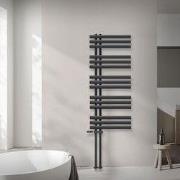 Badkamerradiator middenaansluiting 500x1200 mm antraciet met onderaans...