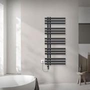 Badkamer radiator middenaansluiting 500x1200 mm zwart mat met verwarmi...