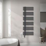 Badkamer radiator middenaansluiting 500x1400 mm zwart mat met verwarmi...