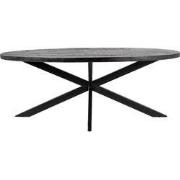 Eettafel Ovaal 220cm - Mangohout Zwart - Matrix-Poot - Mansour