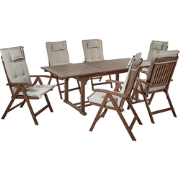 AMANTEA - Tuinset voor 6 - Taupe - Acaciahout