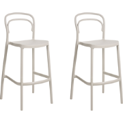 PORANO - Barkruk set van 2 - Beige - Kunststof