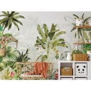 Diep in de jungle - Kinderbehang - 292,2 cm x 280 cm - Walloha