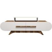 TV-meubel 2 deuren walnoot en wit decor L145 cm