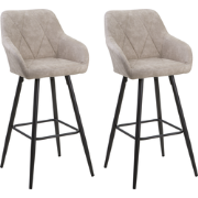 DARIEN - Barkruk set van 2 - Beige - Polyester