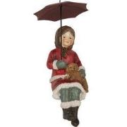 Clayre & Eef Decoratie Beeld Kind 10x7x19 cm Rood Kunststof