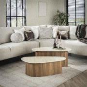 Hoyz Collection - Salontafel Romano Driehoekig - Keramisch Travertin -...