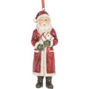 Clayre & Eef Kersthanger Kerstman 11 cm Rood Kunststof