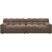 WOOOD Allure 3-Zits Bank - Geweven Stof - Donkerbruin - 79x280x86