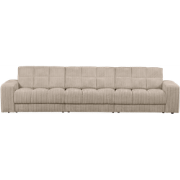 WOOOD Second Date 3-zits Bank - Grove Ribstof - Travertin