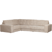 WOOOD Second Date Hoekbank Links - Grove Ribstof - Travertin