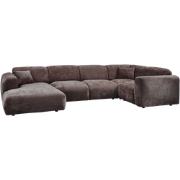 WOOOD Cloud Hoekbank Rechts - Chenille - Warm Bruin - 80x345x198 cm