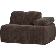 WOOOD Mojo 1-Zits Bank Met Arm Rechts - Ribstof - Bruin - 74x120x97