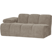 WOOOD Mojo 1,5-Zits Bank Met Arm Links - Ribstof - Zand - 74x160x97