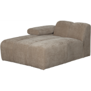 WOOOD Mojo Chaise Longue Elementenbank Links - Ribstof - Donker Zand