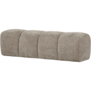 WOOOD Mojo Eetbankje 164 cm - Ribstof - Donker Zand - 49x164x45