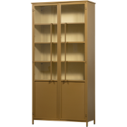 WOOOD Exhibit 2-deurs Vitrinekast XL - Metaal - Geel - 200x99x44