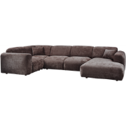 WOOOD Cloud Hoekbank Links - Chenille - Warm Bruin - 80x345x198 cm