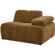 WOOOD Mojo 1-Zits Bank Met Arm Rechts - Ribstof - Geel - 74x120x97