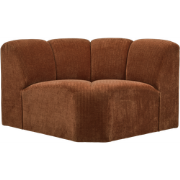 WOOOD Mojo Bank Hoekelement - Ribstof - Roest Bruin - 75x68x77