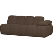 WOOOD Mojo 2-Zits Bank Met Arm Rechts - Bouclé - Bruin - 74x200x97