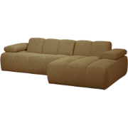 WOOOD Mojo Chaise Longue Bank Rechts - Bouclé - Geel/Bruin Melange