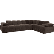 WOOOD Mojo Hoekbank Rechts - Ribstof - Bruin - 74x310x230