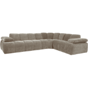 WOOOD Mojo Hoekbank Rechts - Ribstof - Donker Zand - 74x310x230